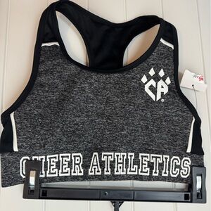 Cheer Athletics Black and Gray Sports Bra adult medium NWT